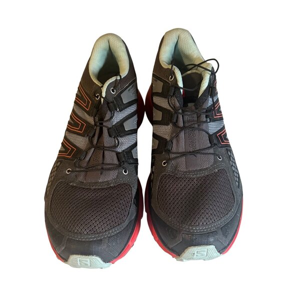 Salomon gray blue and red sneakers size 8 - Picture 2 of 9